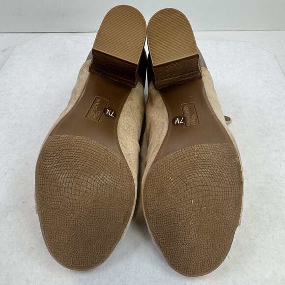 Girl Madeline Womens Size 7M Brown Suede Upper Ankle Bootie Peep Toe High Heels - Picture 6 of 13
